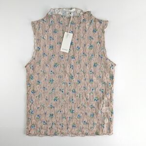 NWT ANTISTAR Lace Floral Top — Romantic Layering Soft Feminine Style M